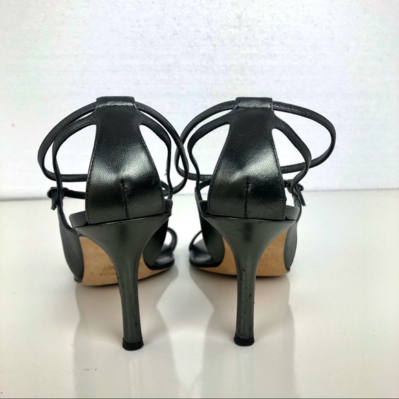 Vera Wang Gray Ankle Strap Buckle Heel Sandals 40 - Picture 4 of 9